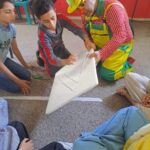 Kids in Gaza during trauma therapy