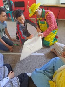 Kids in Gaza during trauma therapy